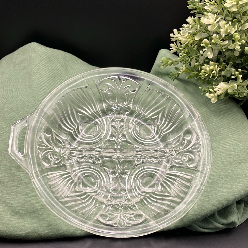 Vintage “Irish” Glass Relish Bowl